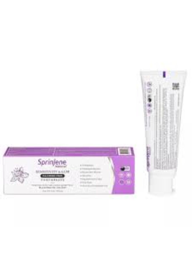 Natural Sensitivity & Gum, Fluoride Free Toothpaste For Sensitive Teeth | Natural Toothpaste For Cavity Protection | 2 Pack